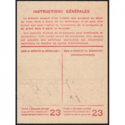 Coupon achat chaussures - Réf : 23 - Type 8d - 1947 - Etat : SUP+