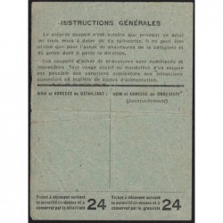 Coupon achat chaussures - Réf : 24 - Type 8a - 1946 - Gex (01) - Etat : TB+