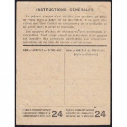 Coupon achat chaussures - Réf : 24 - Type 8b - 1947 - St Genis Pouilly (01) - Etat : TTB+