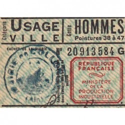 Coupon achat chaussures - Réf : 24 - Type 8d - 1947 - Collonges (01) - Etat : TTB+