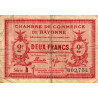 Bayonne - Pirot 21-75 - 2 francs - Série h - 04/10/1922 - Etat : B+