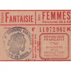 Coupon achat chaussures - Réf : 33 - Type 8b - 1945 - Nantua (01) - Etat : TTB+