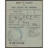 Bon d'achat veste de travail - Type 2a - 1947 - Collonges (01) - Etat : TB+