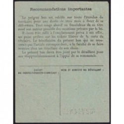 Bon d'achat veste de travail - Type 2a - 1947 - Collonges (01) - Etat : TTB