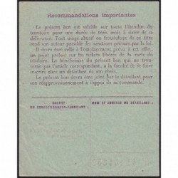 Bon d'achat pantalon de travail - Type 2b - 1948 - Collonges (01) - Etat : TTB