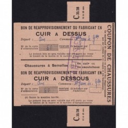 Coupon de chaussures - Réappro. - Type 1a_4 - 1941 - St Jean de Gonville (01) - Etat : TTB+