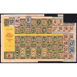 Ensemble de feuilles trimestrielles de coupons - Catégorie M - 1948 - 1949 - Etat : TTB+