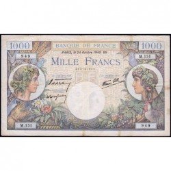 F 39-01 - 24/10/1940 - 1000 francs - Commerce - Série M.151 - Etat : TB