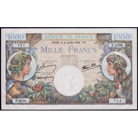 F 39-10 - 06/07/1944 - 1000 francs - Commerce - Série F.3620 - Etat : SPL