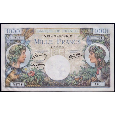 F 39-11 - 13/07/1944 - 1000 francs - Commerce - Série Q.3794 - Etat : SUP+ à SPL