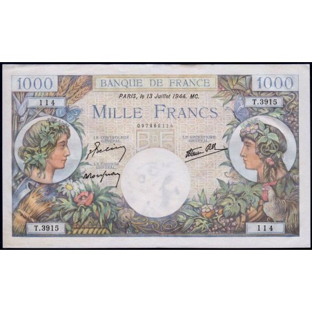 F 39-11 - 13/07/1944 - 1000 francs - Commerce - Série T.3915 - Etat : SUP+