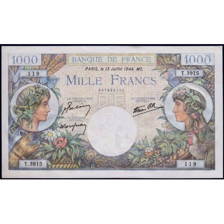 F 39-11 - 13/07/1944 - 1000 francs - Commerce - Série T.3915 - Etat : SUP+