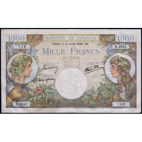 F 39-11 - 13/07/1944 - 1000 francs - Commerce - Série D.4045 - Etat : SUP