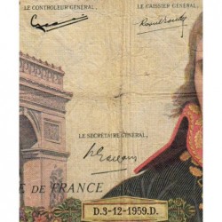 F 59-04 - 03/12/1959 - 100 nouv. francs - Bonaparte - Série D.38 - Etat : TB-