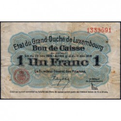 Luxembourg - Pick 27_1 - 1 franc - 1919 - Etat : TB+
