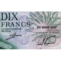 Luxembourg - Pick 53a - 10 francs - Série A - 20/03/1967 - Etat : TTB