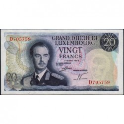Luxembourg - Pick 54a - 20 francs - Série D - 07/03/1966 - Etat : NEUF